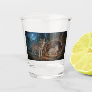 Wolf Family   Shot Glass