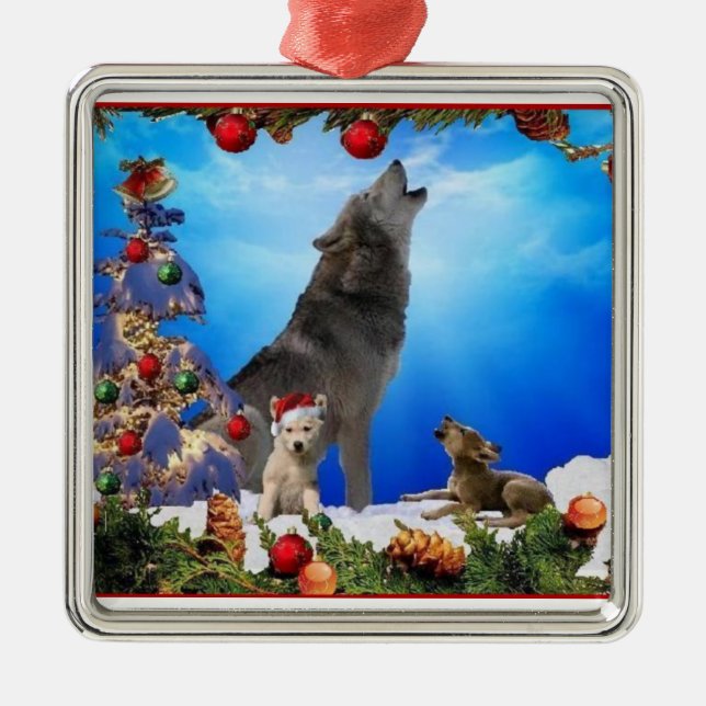 Wolf Family Singers Holiday Tree Ornament (Front)