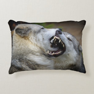 Wolf Fight Decorative Cushion