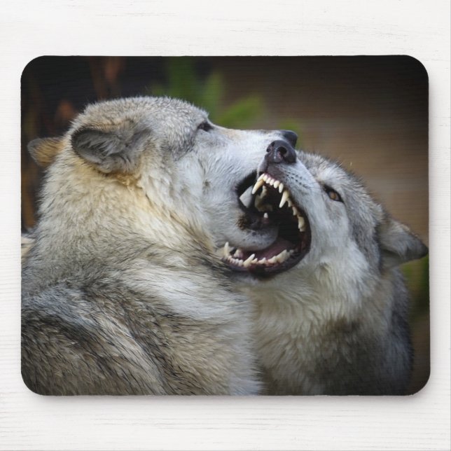 Wolf Fight Mouse Mat (Front)