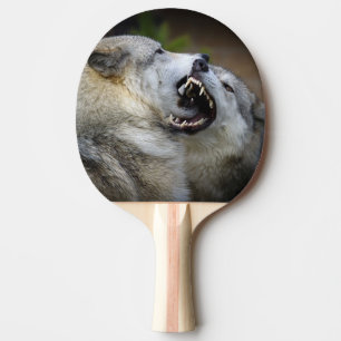 Wolf Fight Ping Pong Paddle