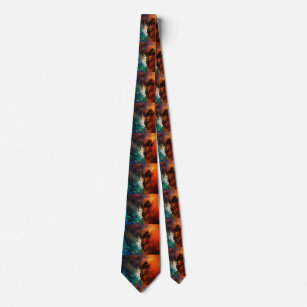 Wolf fire and ice tie