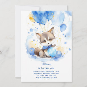 Wolf First Birthday Invitation