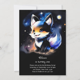 Wolf First Birthday Invitation
