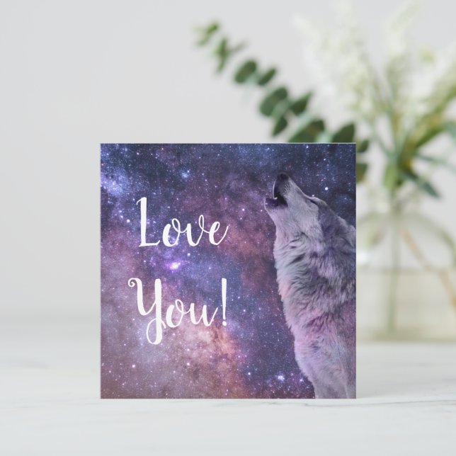 Wolf Flat Greeting Card (Standing Front)