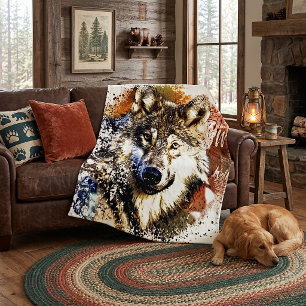 Wolf   fleece blanket