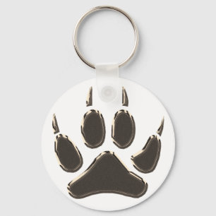 wolf footprint key ring