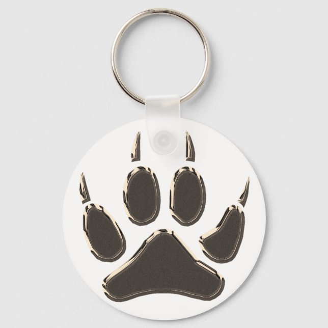wolf footprint key ring (Front)