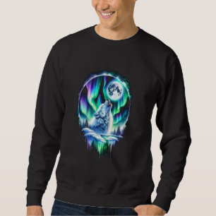 Wolf Forest Moon Vintage Cosmic Howling Wolf Lover Sweatshirt