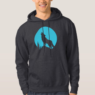 Wolf Forest Nature Outdoors Wildlife Silhouette Hoodie
