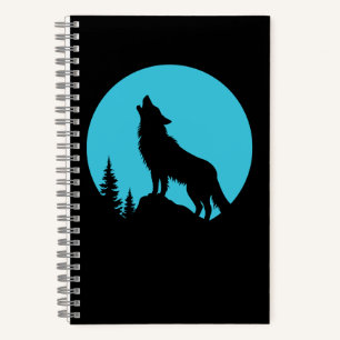 Wolf Forest Nature Outdoors Wildlife Silhouette Notebook