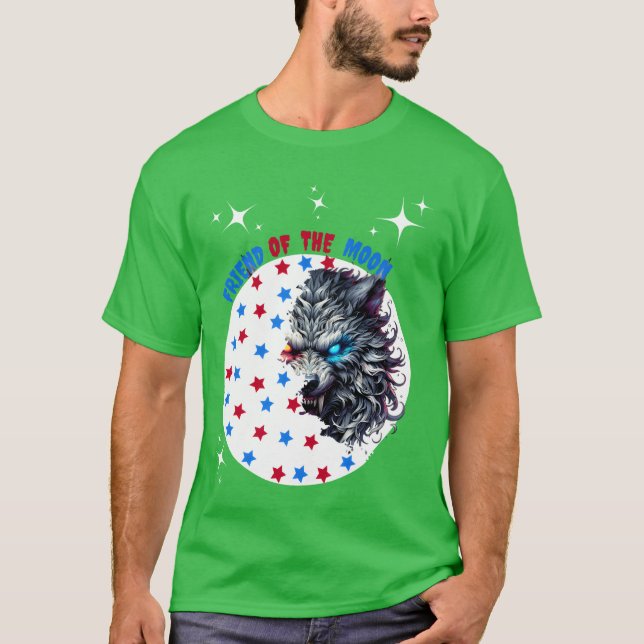 Wolf friend of the moon boy T-Shirt (Front)