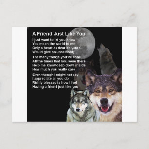 Wolf - Friend Poem Postcard