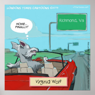 Wolf From Virginia Funny Watch Poster