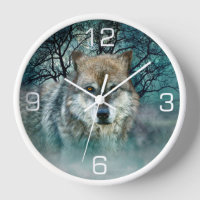 Wolf Full Moon in Fog