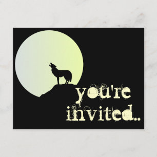 wolf full moon invitation