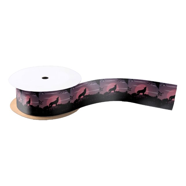 wolf full moon satin ribbon (Spool)