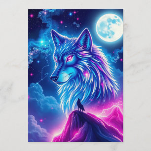 Wolf Galaxy Stars Cosmic Birthday Party Invitation