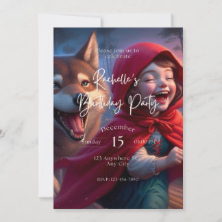 Wolf Galaxy Stars Cosmic Birthday Party Invitation