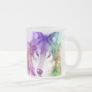 Wolf Gaze Art Frosted Glass Coffee Mug