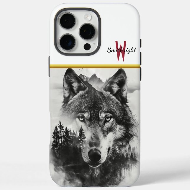 Wolf gazes through misty forest Case-Mate iPhone case (Back)