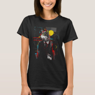Wolf geometric, art animal motif, wolf T-Shirt