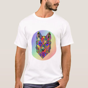 Wolf geometric cubic art T-Shirt