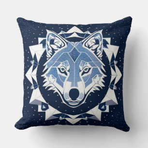 Wolf Geometric Illustration Cushion
