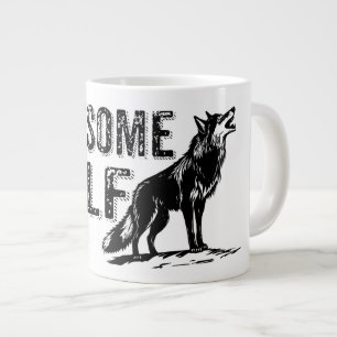 Wolf Geschenk Retro Spruch Vintage Natur Hund Large Coffee Mug