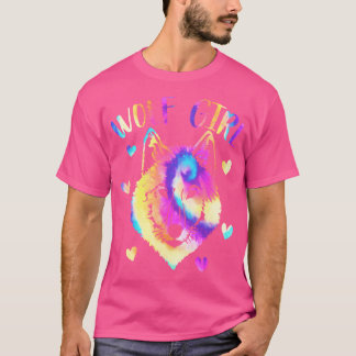 Wolf Girl Tie-Dye Cute Just A Girl Who Loves Wolve T-Shirt