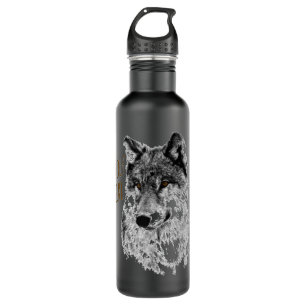 Wolf Girl Wolves Howling Wolf Face Gift Vintage re 710 Ml Water Bottle