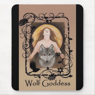 Wolf Goddess Mousepad by Lori Karels