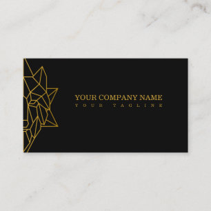 Wolf gold geometric design logo modern custom business card
