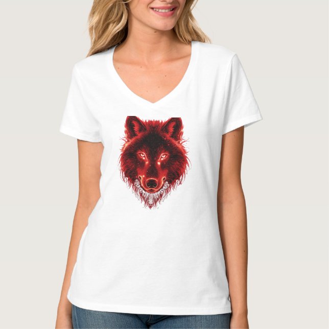 Wolf Graphic T-Shirt – Fiery Design (Front)