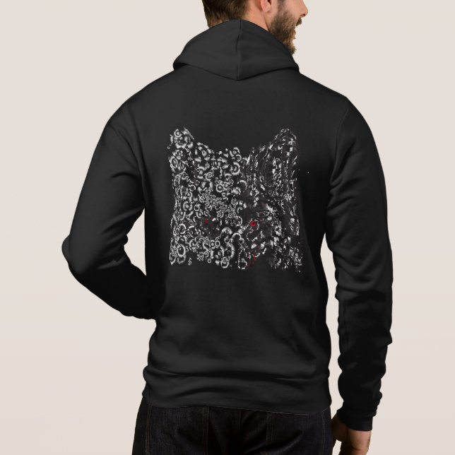 wolf gray man hoodie (Back)