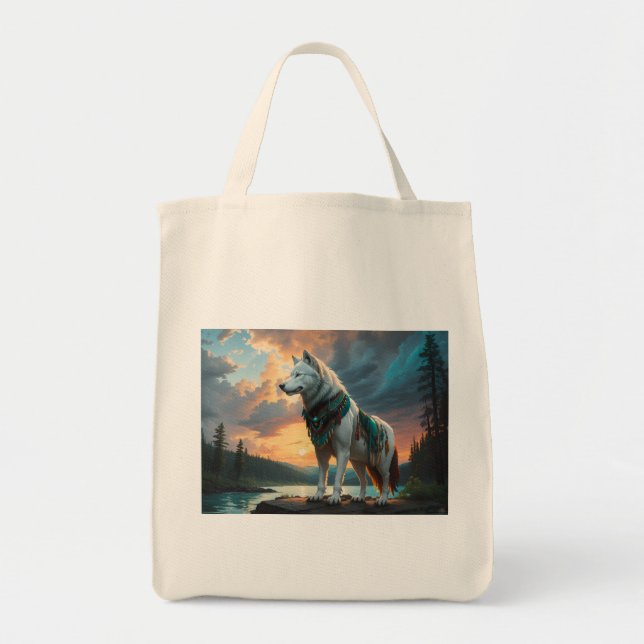 Wolf Guardian Tote Bag (Front)
