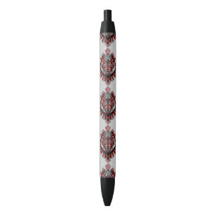 Wolf Haida Tribal Totem Design Black Ink Pen