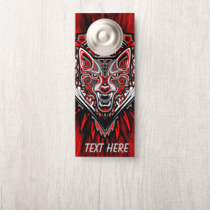 Wolf Haida Tribal Totem Design Door Hanger