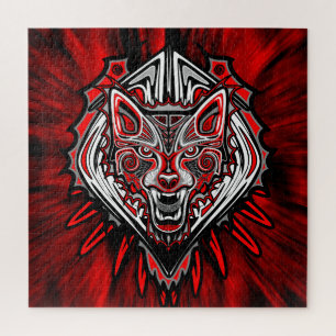 Wolf Haida Tribal Totem Design Jigsaw Puzzle
