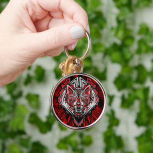 Wolf Haida Tribal Totem Design Key Ring