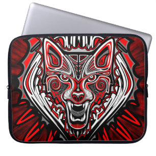 Wolf Haida Tribal Totem Design Laptop Sleeve