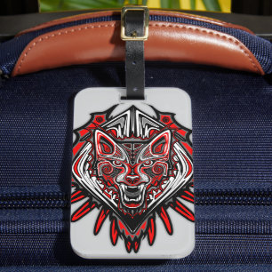 Wolf Haida Tribal Totem Design Luggage Tag
