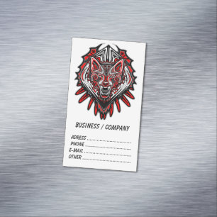 Wolf Haida Tribal Totem Design Magnetic Business Card