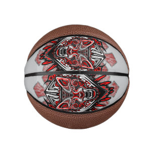 Wolf Haida Tribal Totem Design Mini Basketball