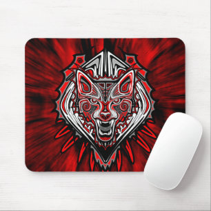 Wolf Haida Tribal Totem Design Mouse Mat