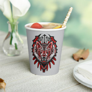 Wolf Haida Tribal Totem Design Paper Cups