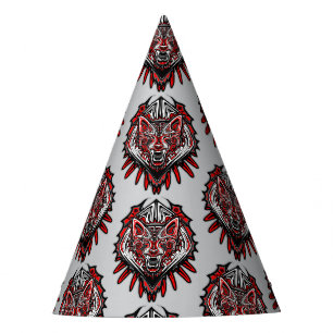Wolf Haida Tribal Totem Design Party Hat