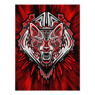 Wolf Haida Tribal Totem Design Photo Print