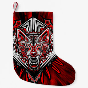 Wolf Haida Tribal Totem Design Small Christmas Stocking