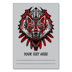Wolf Haida Tribal Totem Design Table Number